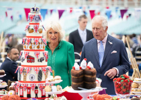 Charles and Camilla at a Big Jubilee Lunch at the Kia Oval, a London cricket ground.