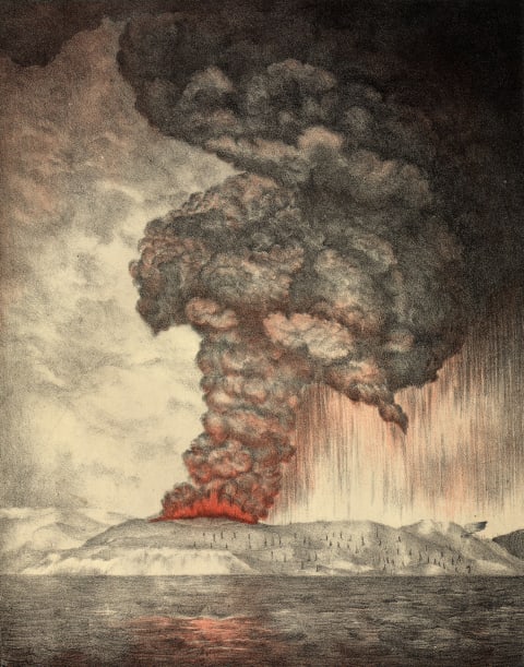 Krakatoa's 1883 blast demolished two-thirds of the island on which it stood.