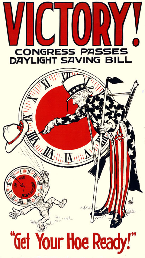 An old poster about daylight saving time.