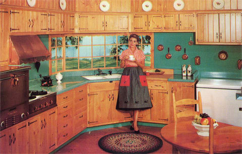 Woman in a kitchen.