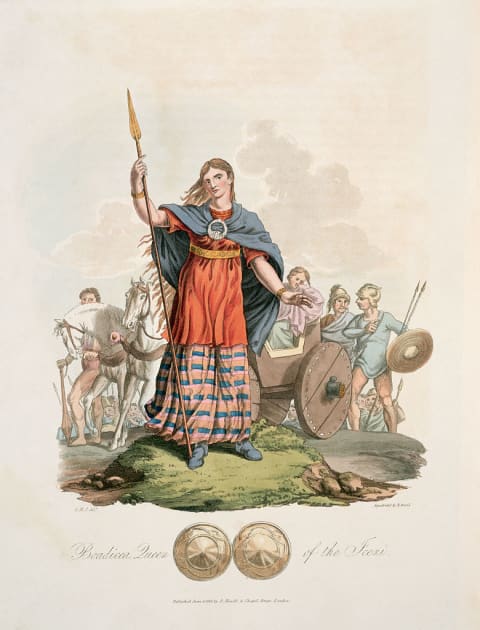 A lithograph of Boudica.