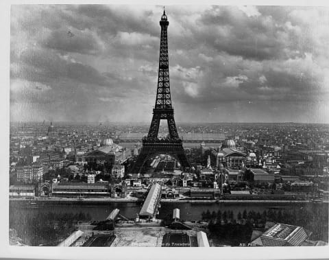 The Eiffel Tower during the 1889 Paris Exposition.