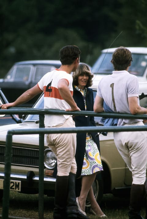 Charles III and Camilla at a polo match in the early 1970s.