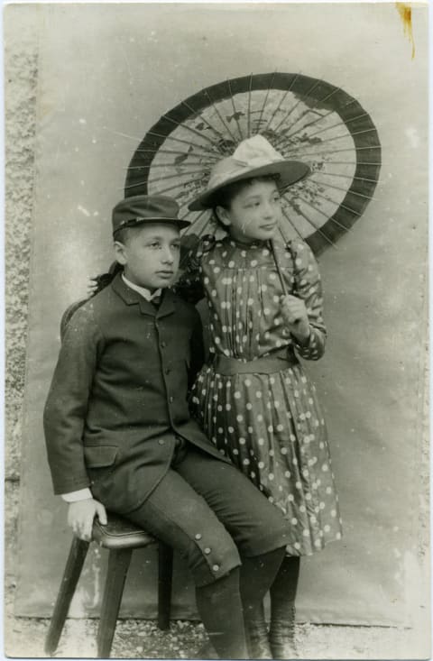 Albert Einstein and his sister Maja.