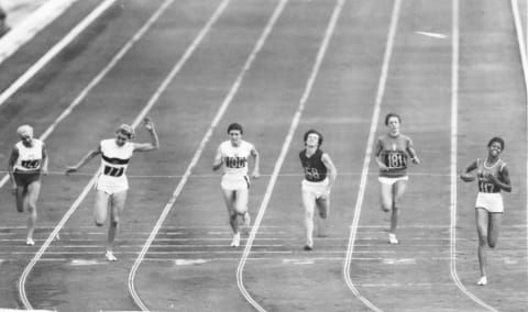 Wilma Rudolph (far right) in the final of the women's 200-meter event at the 1960 Summer Olympics.