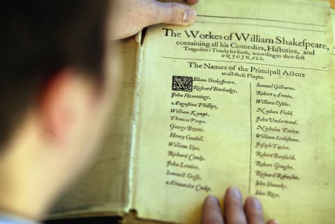 A list of the works in the First Folio.