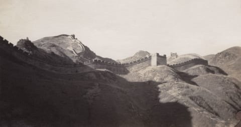 A 1928 photo of the Great Wall of China.