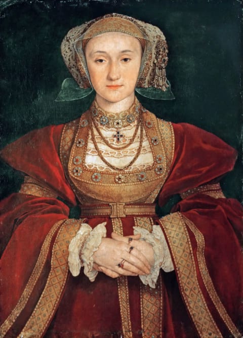 A portrait of Anne of Cleves by Hans Holbein the Younger, circa 1539.