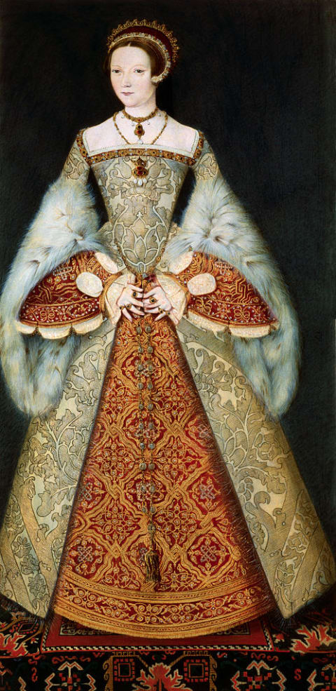 A copy of a portrait of Catherine Parr by Master John, circa 1545.