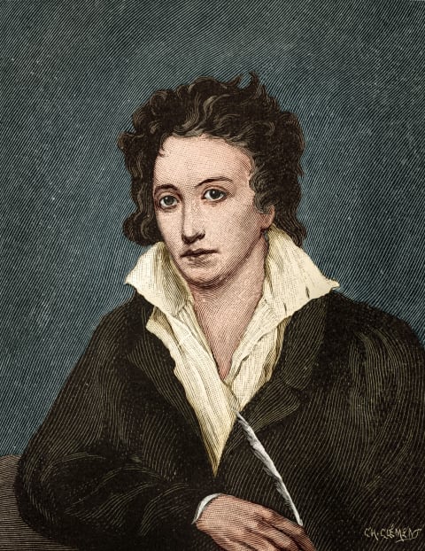 English Romantic poet Percy Bysshe Shelley.