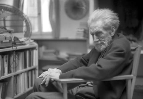 Portrait of poet Ezra Pound.