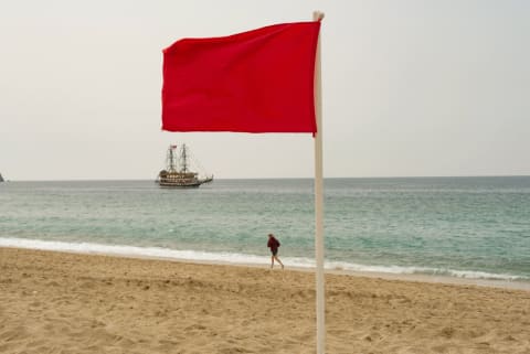 A red flag in Alanya, Turkey.