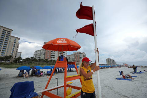 A double red flag in Myrtle Beach, South Carolina.