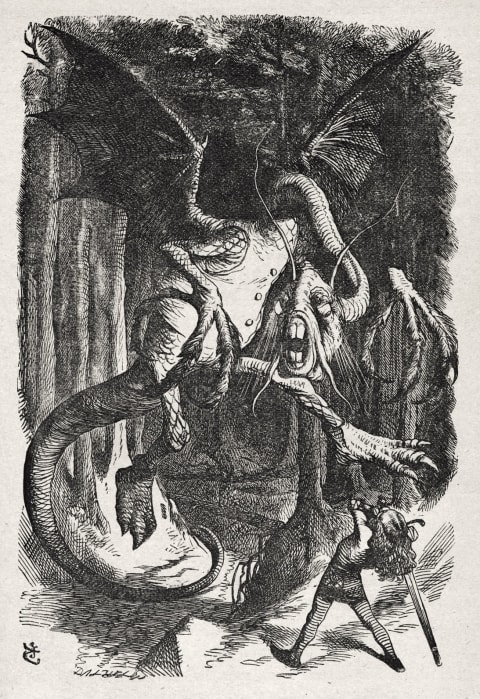 Jabberwocky, from Through the Looking-Glass (And What Alice Found There) by Lewis Carroll.