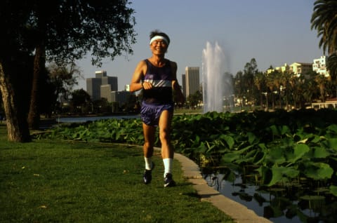 George Takei trains for a marathon.