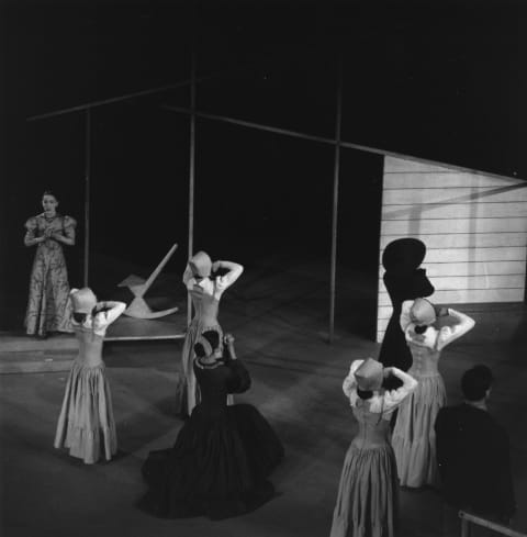 Martha Graham and her company perform her famous ballet, 'Appalacian Spring' with scenery by Isamu Noguchi. 