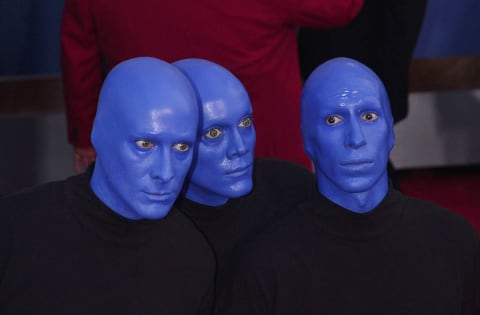 Blue Man Group at the 43rd Annual Grammy Awards.