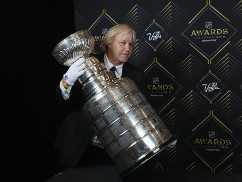 Philip Pritchard with the Stanley Cup at the 2019 NHL Awards.