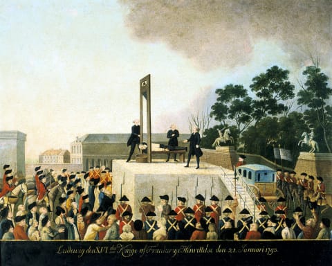 Execution by guillotine of Louis XVI of France, Paris, 21 January 1793 (1790s).