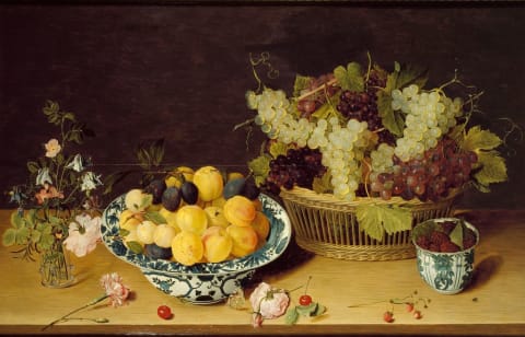 'Still Life of Fruit and Flowers' by Isaak Soreau, 1620–1640.