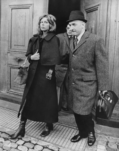 Edith Irving leaving court in Zurich, Switzerland, March 1973.