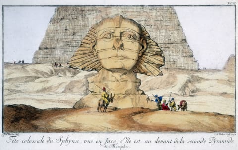 A beardless Sphinx, Egypt, 1744.