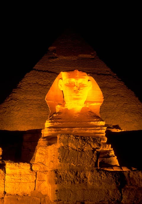 Great Sphinx at night.