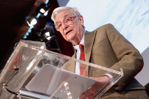 E.O. Wilson delivers a talk at the World Science Festival.