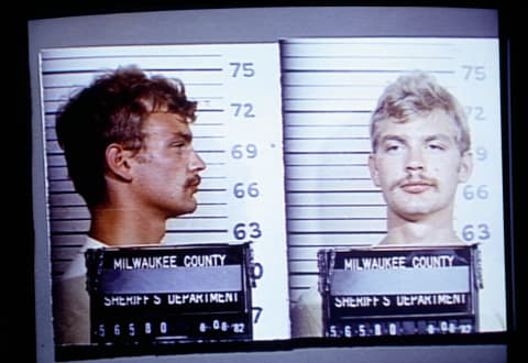 Mug shots of serial killer Jeffrey Dahmer.