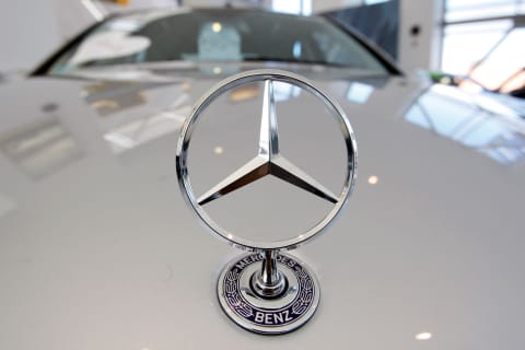 The Mercedes-Benz hood ornament.