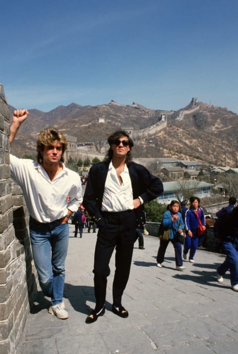 George Michael and Andrew Ridgeley in China.