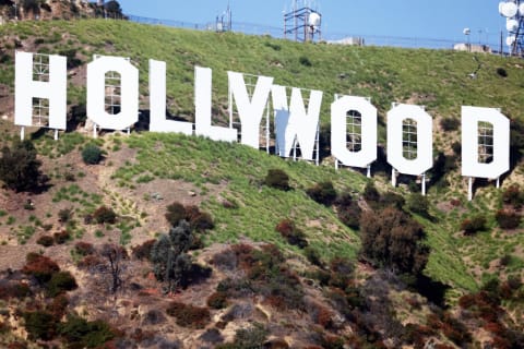 The Hollywood sign.