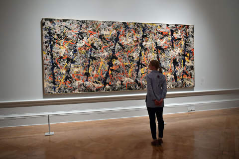 Pollock’s ‘Blue Poles’ at the Royal Academy of Arts.