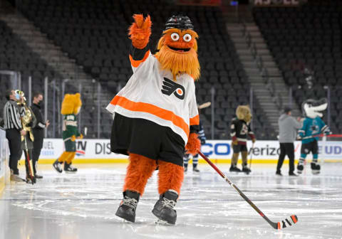 Gritty, the mascot of the Philadelphia Flyers.