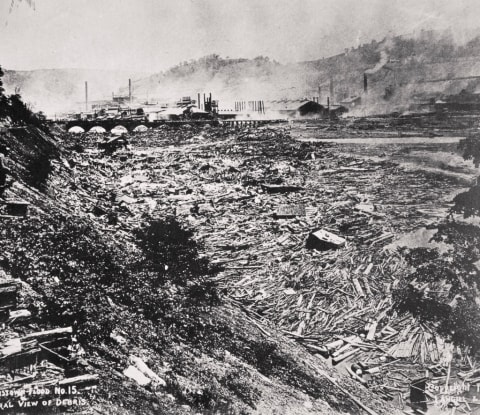 Debris from the Johnstown Flood.