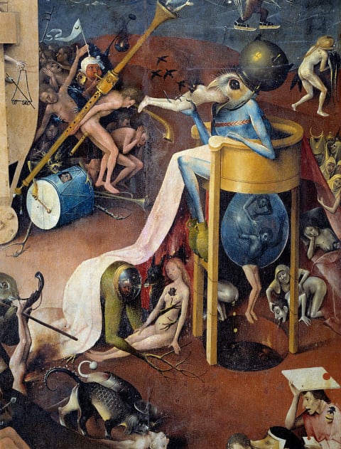 Detail of hell from ‘The Garden of Earthly Delights’ by Hieronymus Bosch