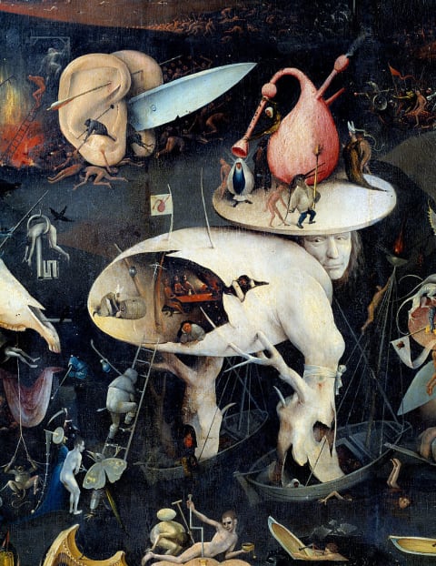 Detail of hell from ‘The Garden of Earthly Delights’ by Hieronymus Bosch