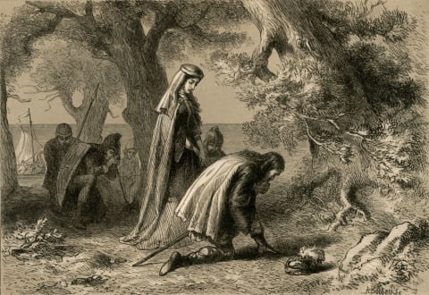 A scene on the shore of Vinland.