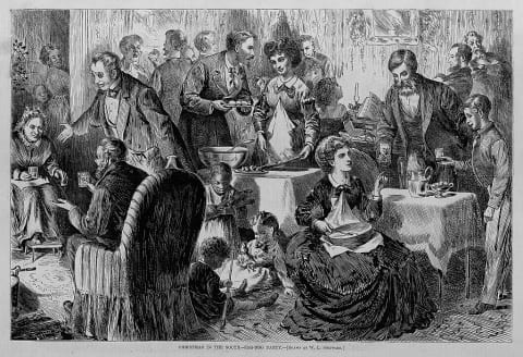 ‘Christmas in the south - egg-nog party,’ drawn by W. L. Sheppard.