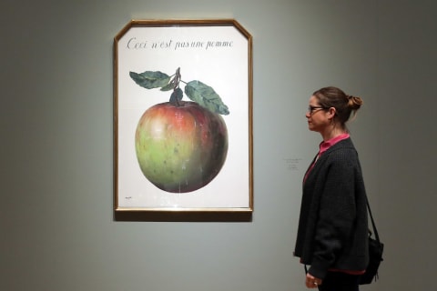 ‘Ceci n’est pas une pomme’ (‘This is not an apple’) on view in Frankfurt am Main, Germany.