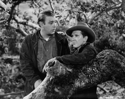 Lon Chaney, Jr. and Burgess Meredith in ‘Of Mice and Men.’