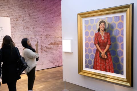 A portrait of Henrietta Lacks at HBO's The HeLa Project Exhibit For ‘The Immortal Life of Henrietta Lacks.’