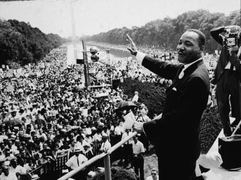 MLK at the March on Washington—where parts of his speech were inspired by another.