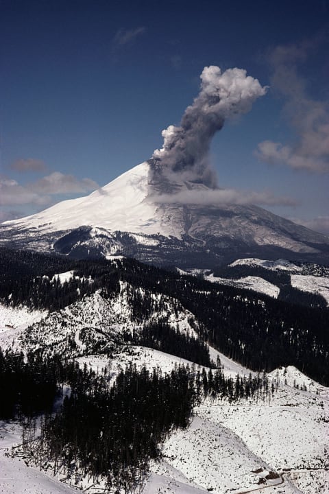 Sasquatches were said to have gotten caught in the Mount St. Helens eruption.