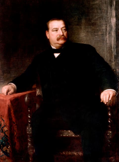 A portrait of Grover Cleveland by Eastman Johnson.