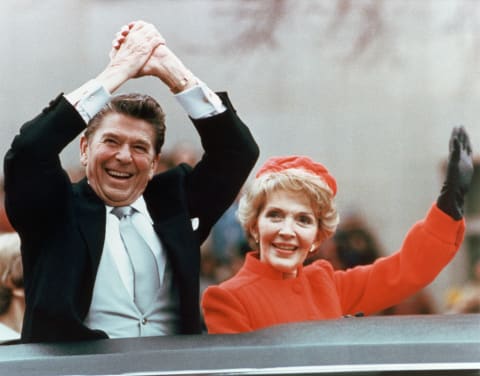 Ronald and Nancy Reagan at his first presidential inauguration.