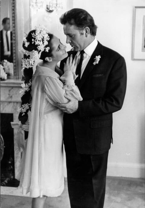 Taylor and Burton at their first wedding in 1964.