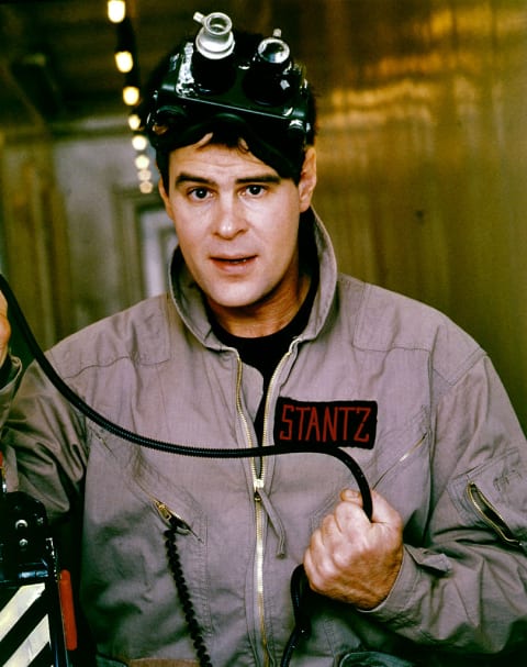 Dan Aykroyd on the set of 'Ghostbusters' (1984).