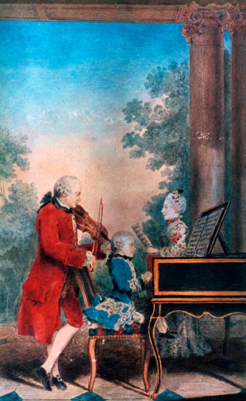 The Mozart family in Paris in 1763.