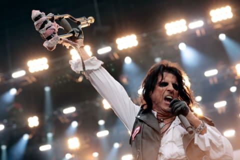 Alice Cooper on stage.